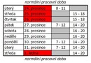 Otevírací doba přes vánoční svátky Otevírací doba přes vánoční svátky