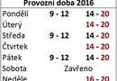 Provozní doba pro rok 2016