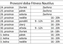 Provozní doba přes svátky a v novém roce